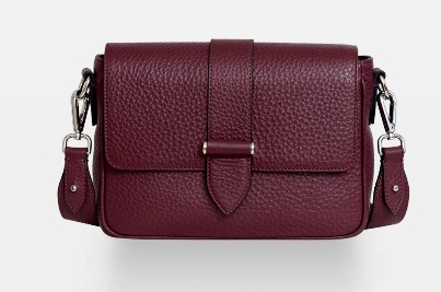 Bordeaux leather crossbody bag
